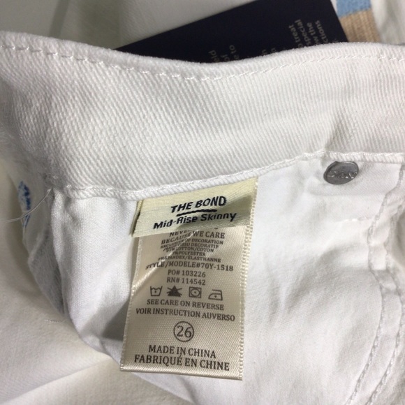 BLANKNYC The Bond Mid-Rise White Skinny Jeans Size 26 Embroidered Frayed Hem - Picture 8 of 11